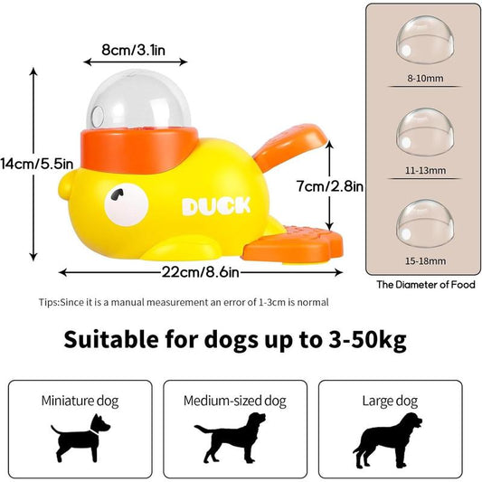 2-In-1 Duck-Shaped Treat Dispenser & Slow Feeder Toy for Dogs and Cats – Interactive IQ Training, Healthy Eating, Small & Medium Pets