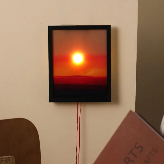 Sunset Glow LED Wall Lamp – Rising & Falling Ambient Light for Living Room & Bedroom | Modern Mood Lighting | Perfect Gift