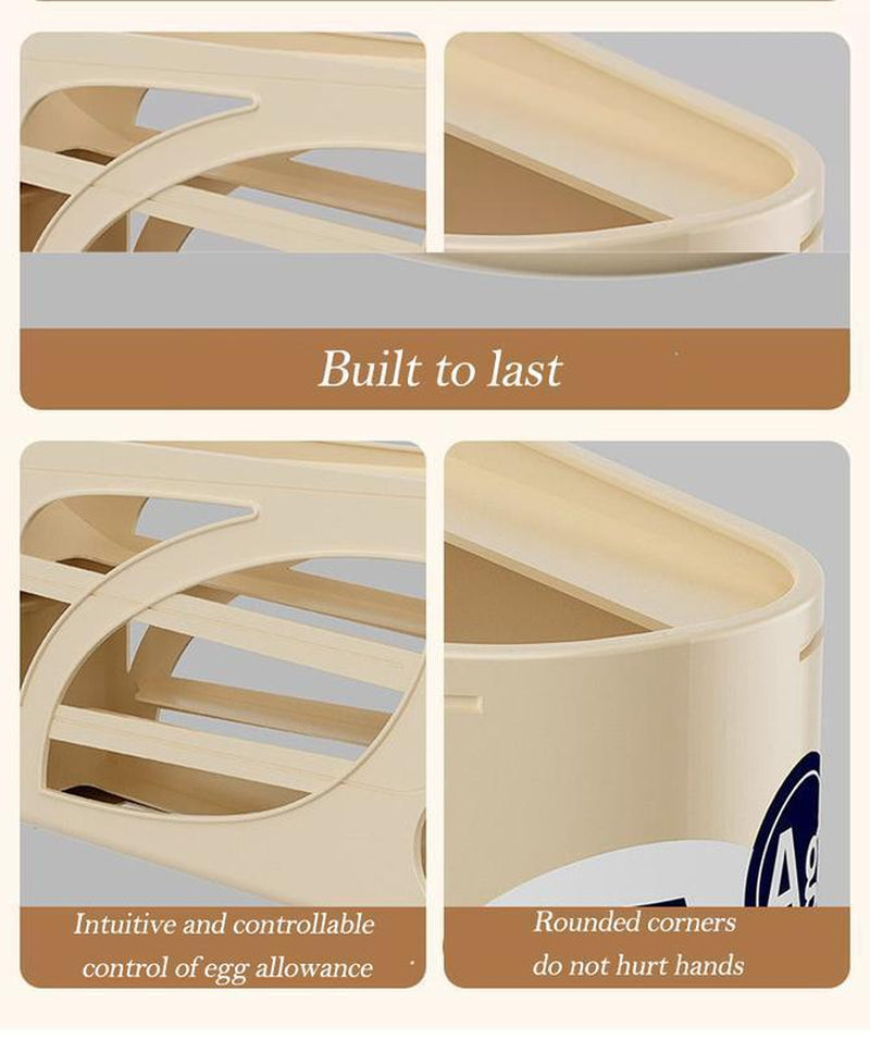 Automatic Rolling Egg Organizer for Fridge – 4-Tier Space-Saving Egg Holder | Holds 32 Eggs | Smart Kitchen Storage Rack
