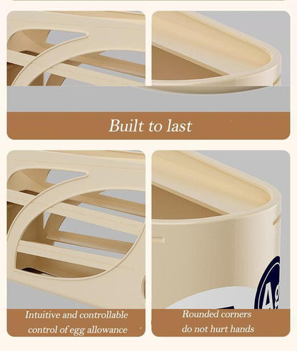 Automatic Rolling Egg Organizer for Fridge – 4-Tier Space-Saving Egg Holder | Holds 32 Eggs | Smart Kitchen Storage Rack