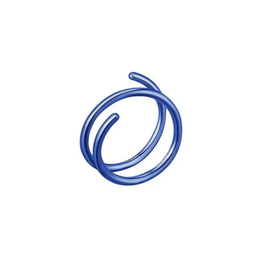 Double Layer Stainless Steel Nose Ring – 20G Twist Hoop Stud for Women | Septum, Tragus & Cartilage Piercing